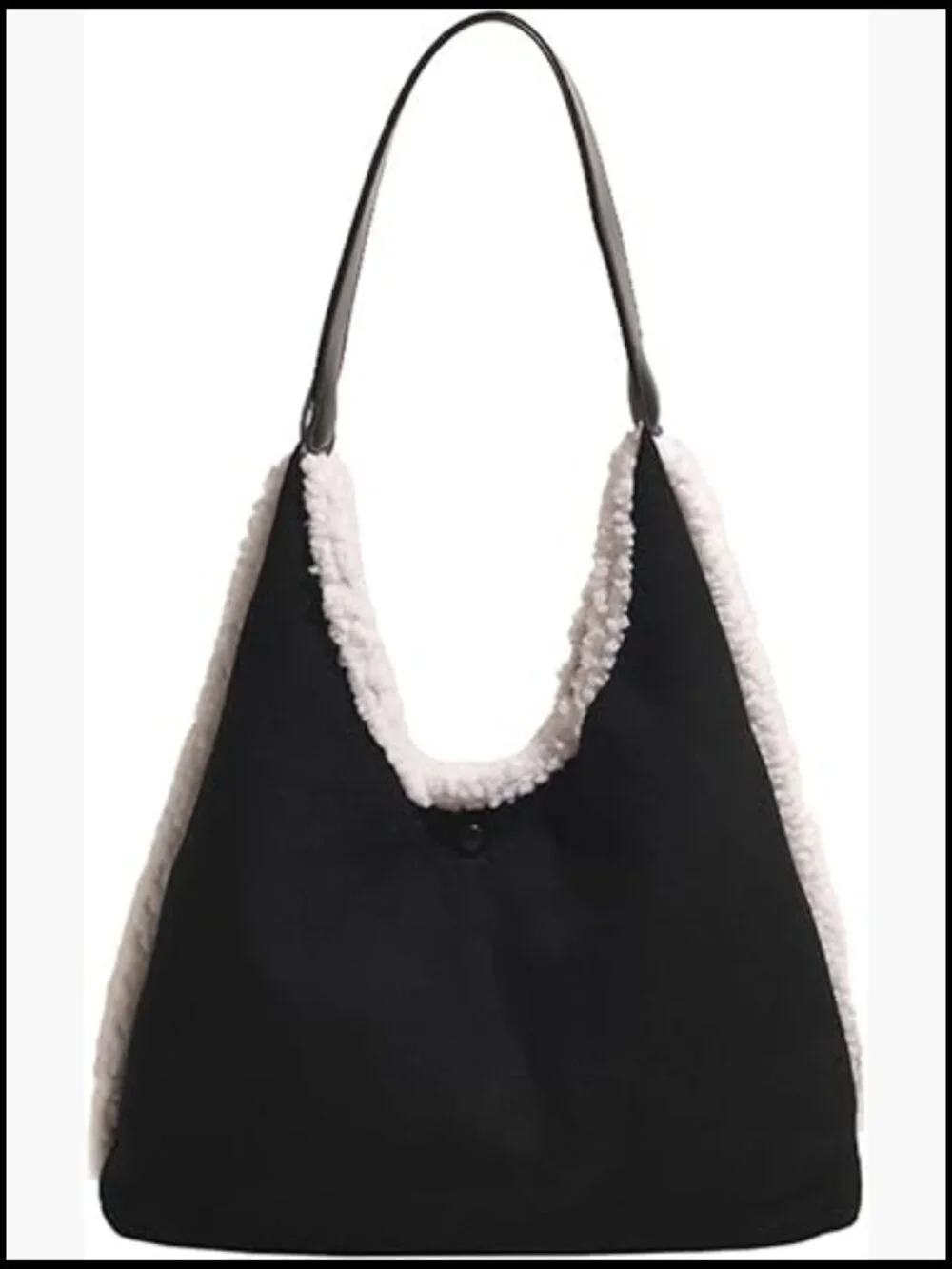Vintage Suede Hobo Bag Soft Faux Shearling Tote Large Capacity Shoulder Bag